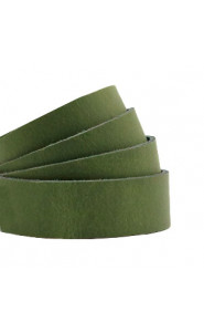 DQ leather flat 20mm Soft guacamole green